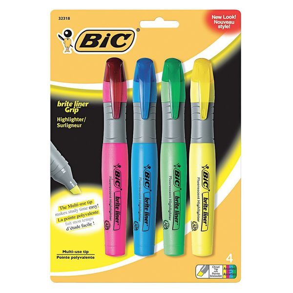 Highlighter Set Fluorescent Colors PK4