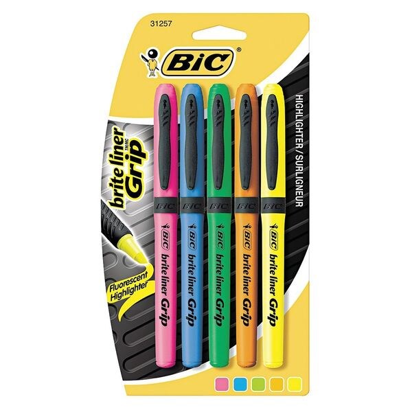 Highlighter Set, Fluorescent Colors PK5