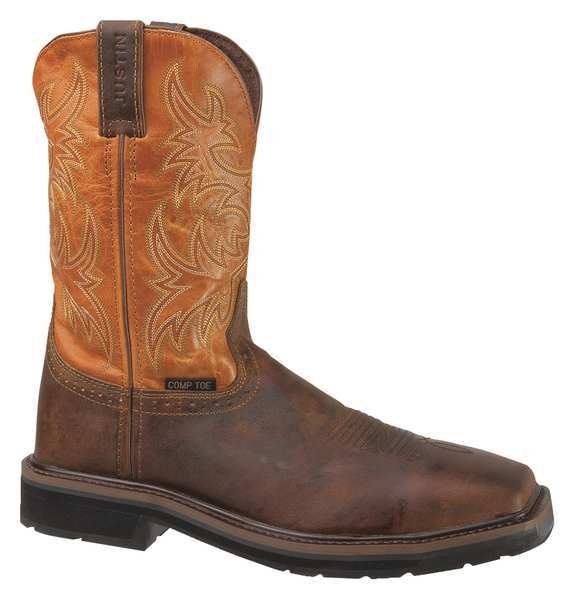 Wrk Boots, Men, 10-1/2, EE, Pull On, 11inH, PR