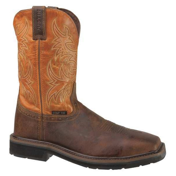 Work Boots, Men, 10, EE, Pull On, 11inH, PR