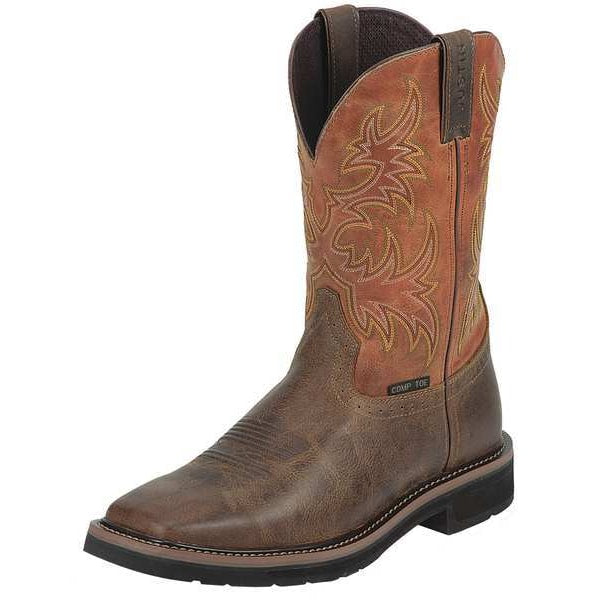 Work Boots, Men, 10, EE, Pull On, 11inH, PR