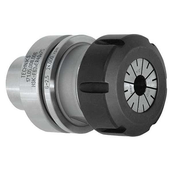 Collet Chuck, HSK63F, ER40, 4.921in, Steel