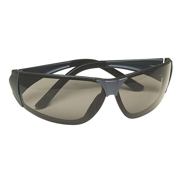 Safety Glasses, Traditional Gray Tint Polycarbonate Lens, Scratch-Resistant