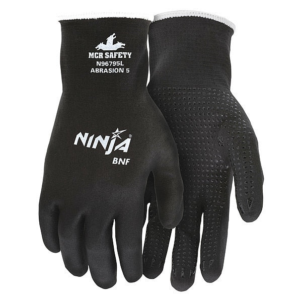 Foam Nitrile Coated Gloves, Full Coverage, Black, 2XL, PR