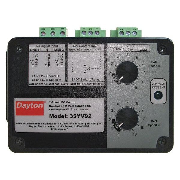 Speed Control, 2-Speed, 115/230V, 0.5/0.25A