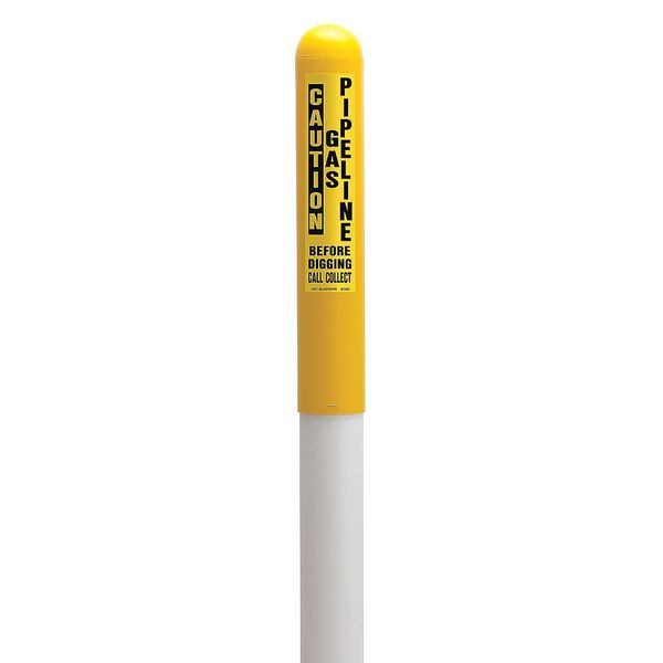 Utility Dome Marker, 66in.H, Yllw/Blk/Wht