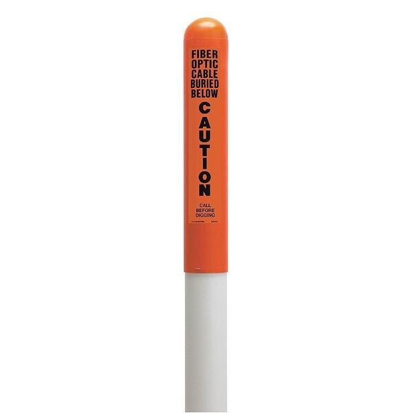 Utility Dome Marker, 72inH, Orange/Blk/Wht