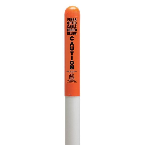Utility Dome Marker, 66inH, Orange/Blk/Wht
