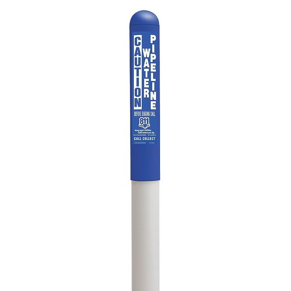 Utility Dome Marker, 72 in. H, Blue/White