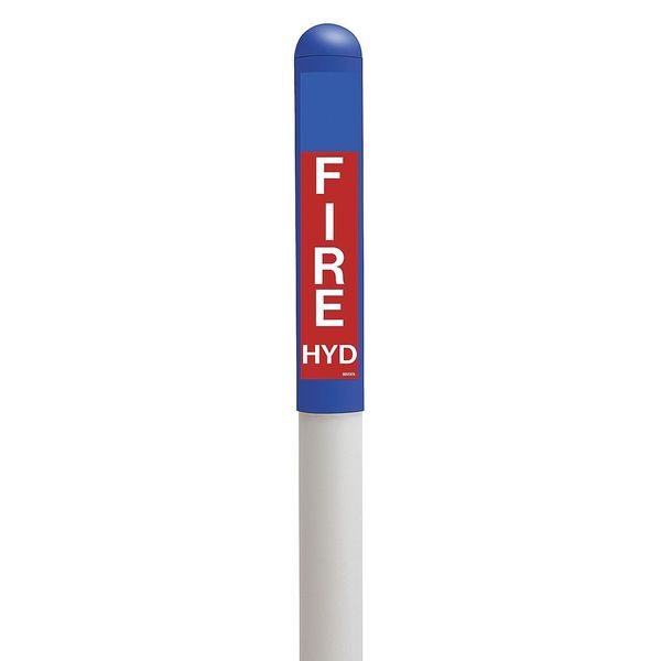 Utility Dome Marker, 72in.H, Blue/Wht/Red