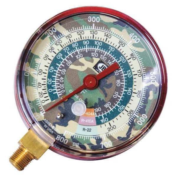 Gauge, 3-1/8In Dia, High Side, Camo, 800 psi