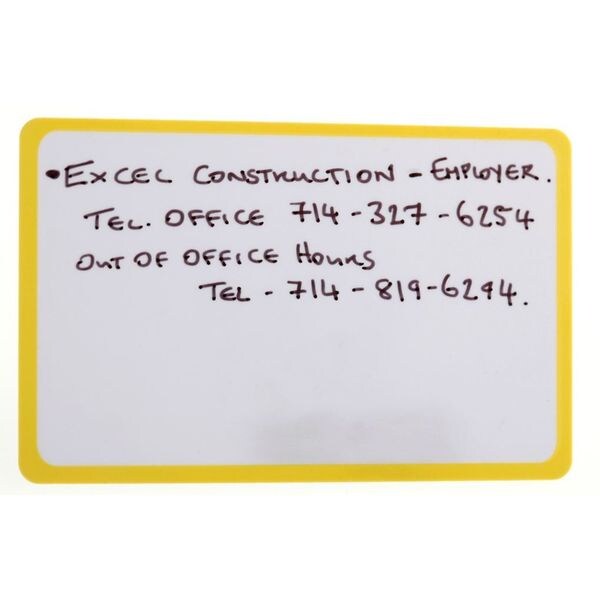 Emergency Wallet I.D. Card, Plastic, PK200