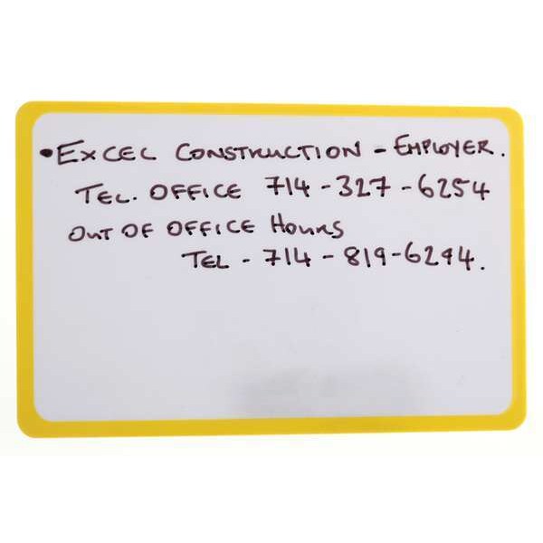 Emergency Wallet I.D. Card, Plastic, PK200