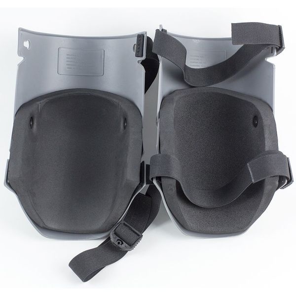 KneePro Ultra Flex III Knee Pads, Hard Shell, Hinged, Non-Marking Grip Strip, Gray/Orange, 1 Pair