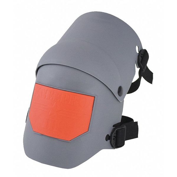 KneePro Ultra Flex III Knee Pads, Hard Shell, Hinged, Non-Marking Grip Strip, Gray/Orange, 1 Pair