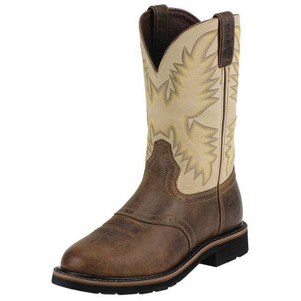 Size 14EE Men's Western Boot Steel Work Boot, Brown
