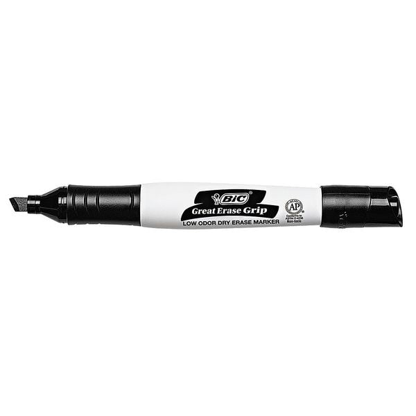Dry Erase Marker, Chisel, Black, 12PK