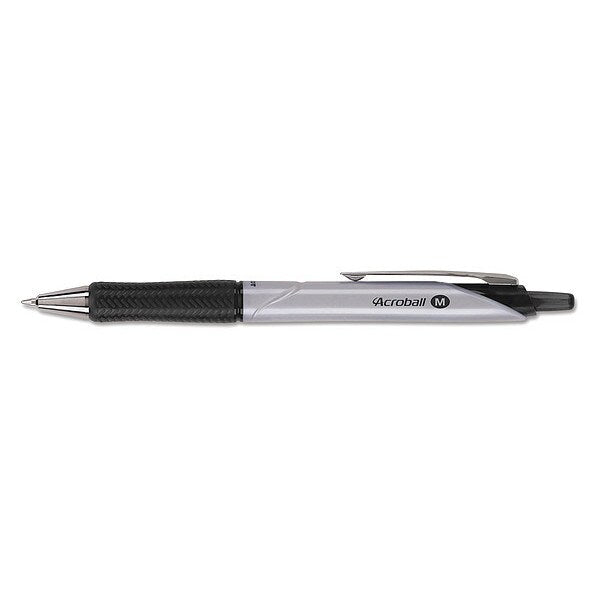 Retractable Pen, Medium 1.0 mm, Black PK12