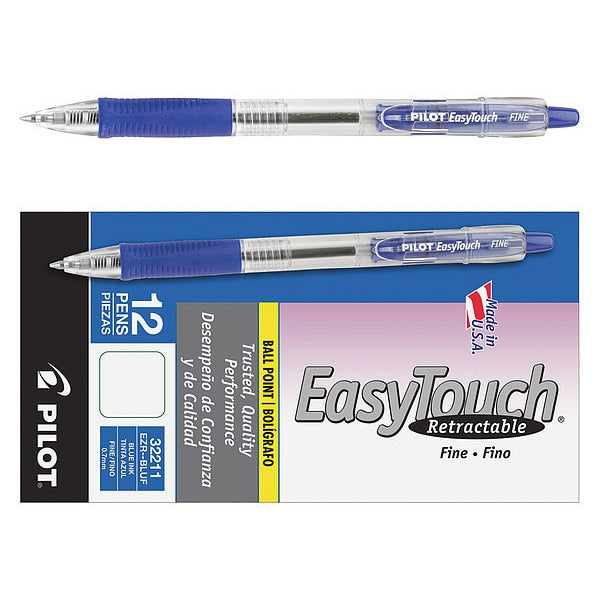 Retractable Pen, Fine 0.7 mm, Blue PK12