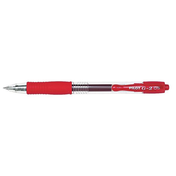 Gel Roller Ball Pen, Extra Fine 0.5 mm, Red PK12