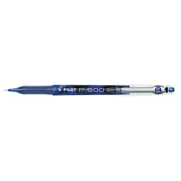 P-500 Gel Ink Roller Ball Pen, Extra Fine 0.5 mm, Blue PK12