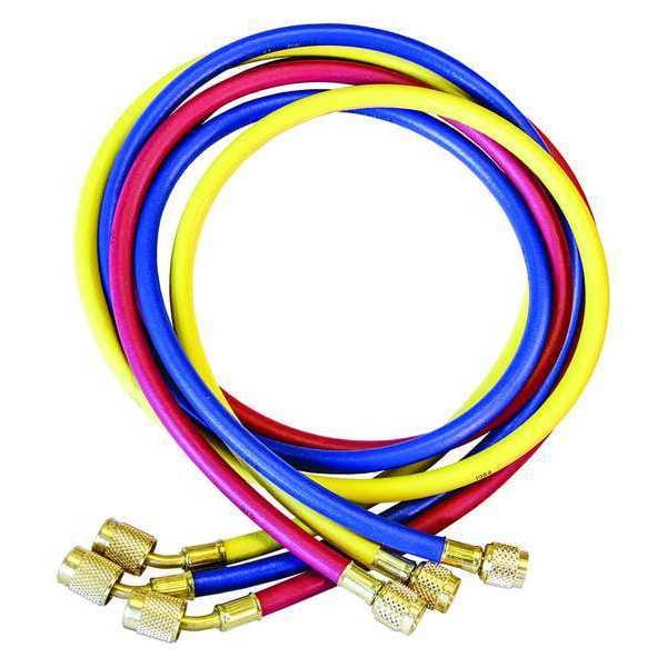 Manifold Hose Set, 60 In, Red, Yellow, Blue