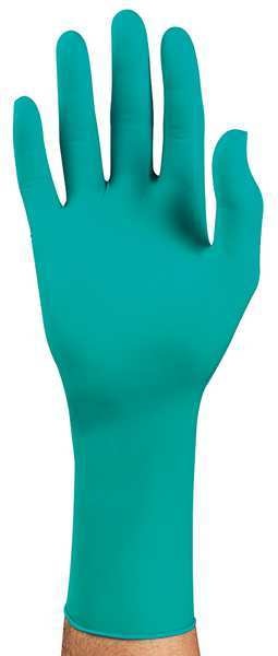 Disposable Nitrile Gloves with Enhanced Chemical Splash Protection, Nitrile, Powder Free, Green