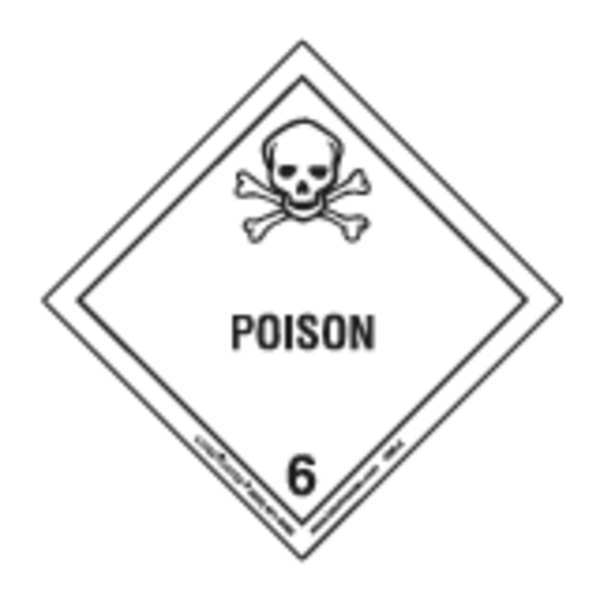 Poison Label, 100mmx100mm, Paper, 500 lbls