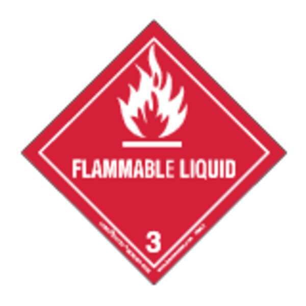 Flammable Liquid Label, 100mmx100mm, 500, HML6