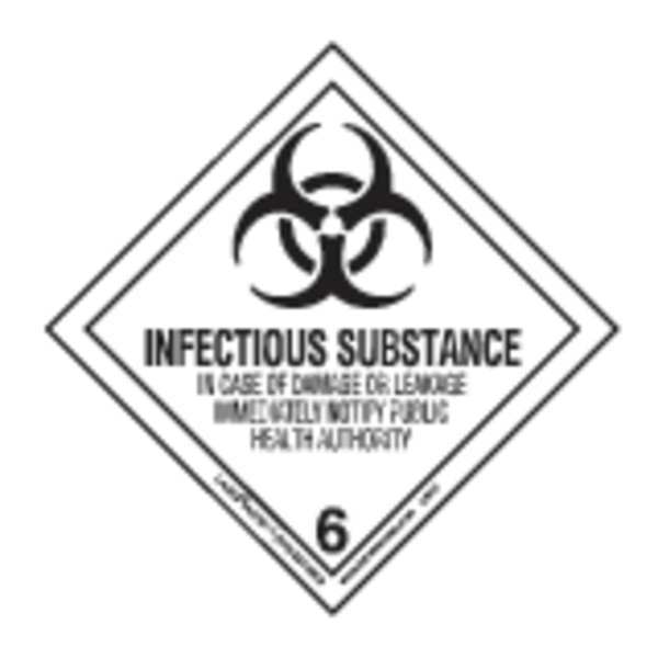 Infectious Substance Lbl, 100mmx100mm, 500