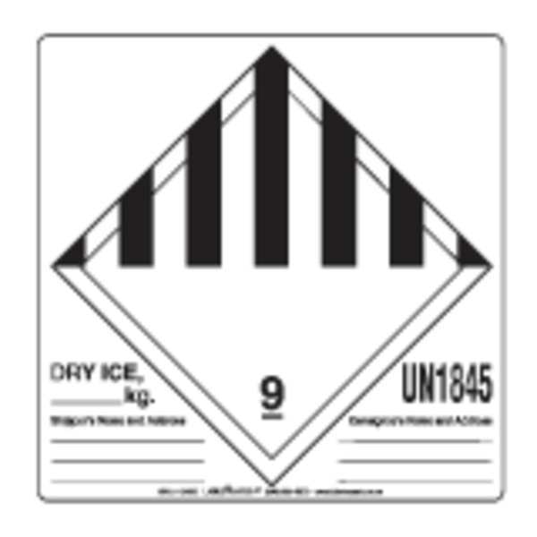 Dry Ice Label, Blank, 6inx6in, Paper, 500