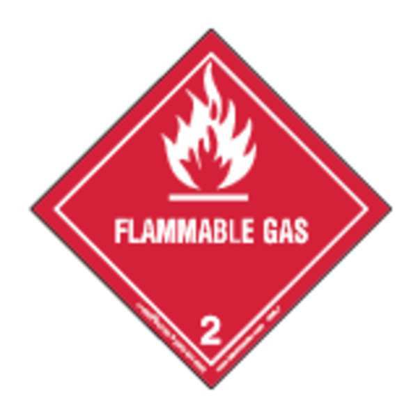 Flammable Gas Lbl, 100mmx100mm, Paper, 500