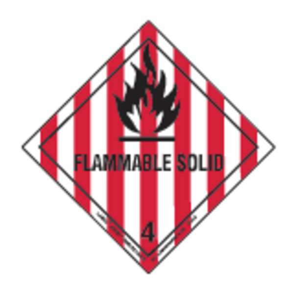 Flammable Solid Lbl, 100mmH, 100 Lbls, 100