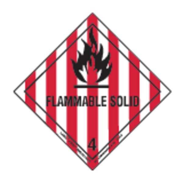 Flammable Solid Label, 100mmx100mm, 500, HML5