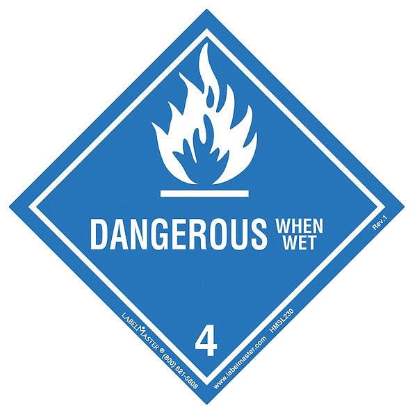 Dangerous When Wet Label, 100mmx100mm, 500, HMSL230