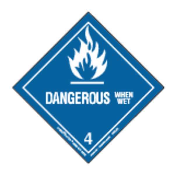 Dangerous When Wet Label, 100mmx100mm, 500, HML23