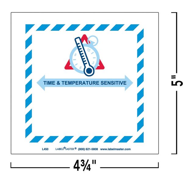 Time and Temperature Lbl, 121mmx126mm, 500
