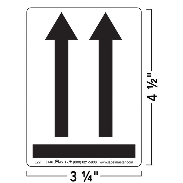 Arrows Label, 3-1/4inx4-1/2in, Paper, 500