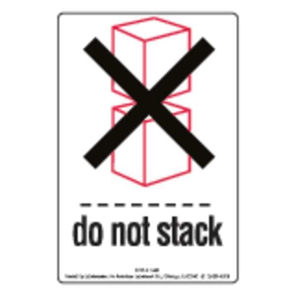 Do Not Stack Label, 6inx4in, Paper, 500