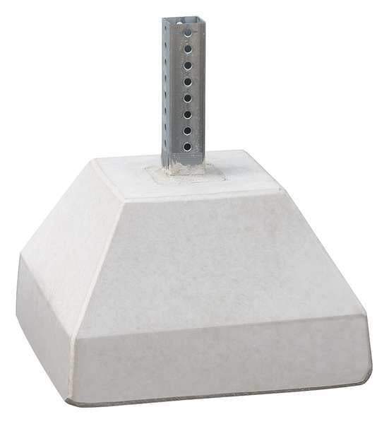 Concrete Base with Square Post Sleeve Galvanized, ft. Concrete (Base); Galvanized Steel (U-Channel)