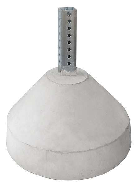 Concrete Base with Square Post Sleeve Galvanized, ft. Concrete; Galvanized Steel
