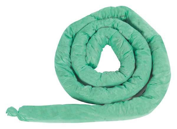 Absorbent Sock, Green, 10 gal., PK2