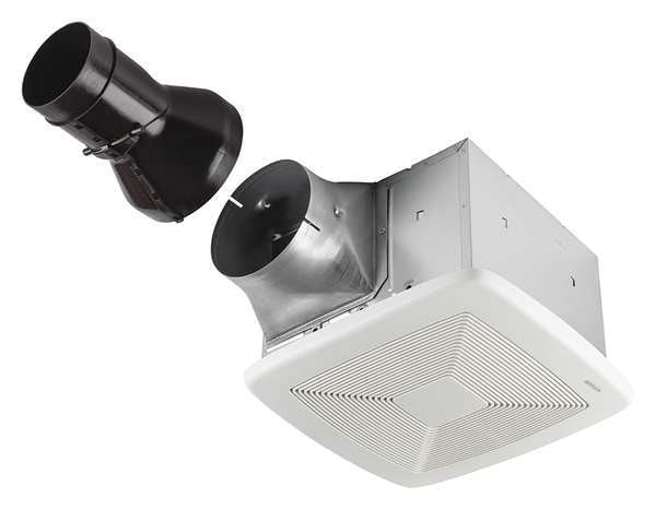Ceiling Bathroom Fan, 110 cfm cfm, 4 in Duct Dia., 120V AC, Energy StarÂ® Certified