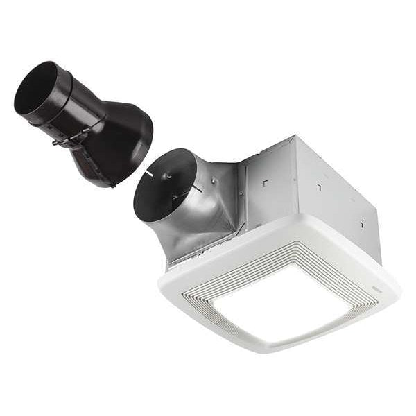Ceiling Bathroom Fan, 80 cfm cfm, 4 in Duct Dia., 120V AC, Energy StarÂ® Certified