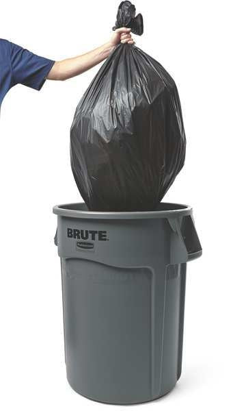 20 gal Round Recycling Bin, Open Top, Blue, Polyethylene, 1 Openings