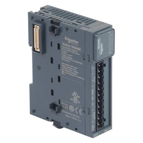 Ext Module, TM3, 4 inputs, 4 outputs, 24VDC