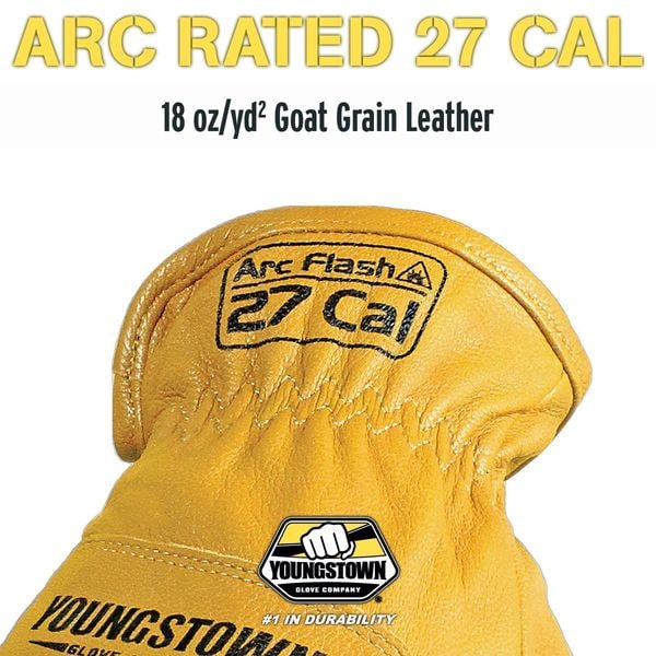 Arc Flash Gloves, XL, Tan, Slip On, PR