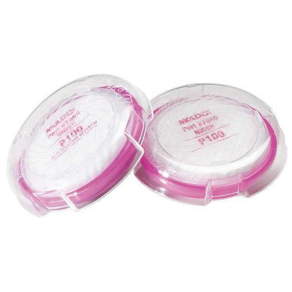 Disk Filter Cover, Snap On/Off, P100, Clear, 2 PK, NIOSH Approved