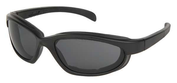 Safety Glasses, Wraparound Gray Polycarbonate Lens, Anti-Fog, Scratch-Resistant