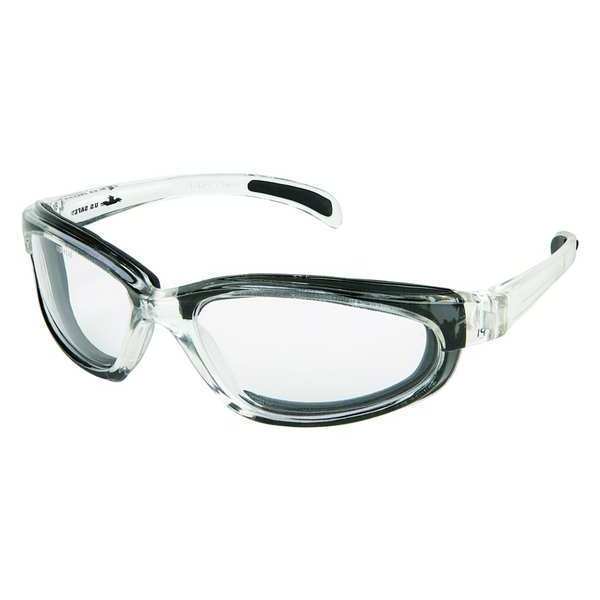 Safety Glasses, Wraparound Clear Polycarbonate Lens, Anti-Fog, Scratch-Resistant